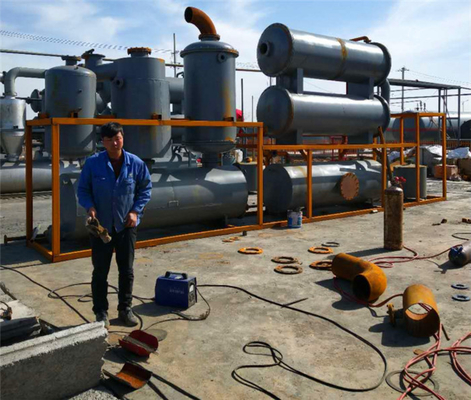 8ton High Efficient CE ISO Approved Waste Tyre Recycling To Fuel Oil Pyrolysis Plant