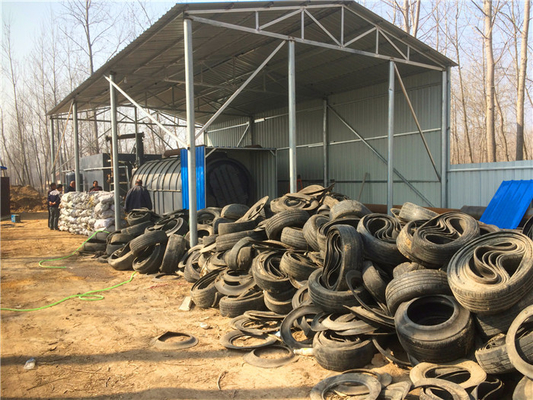 40%-50% Oil Rate Rubber Tire Recycling Pyrolysis Machine For Making Fuel Oil