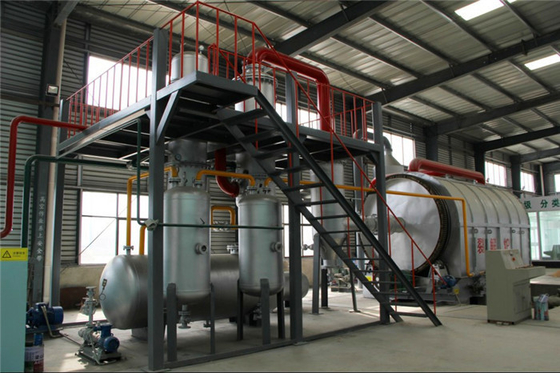 Waste Tyre Plastic Rubber Pyrolysis Plant Converting to Fuel Oil carbon black and steel