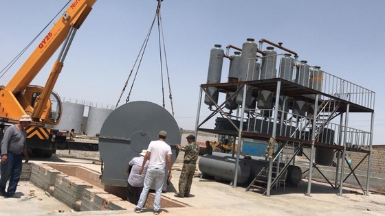20T black used tire pyrolysis oil distillation plant 85% Oil Yield