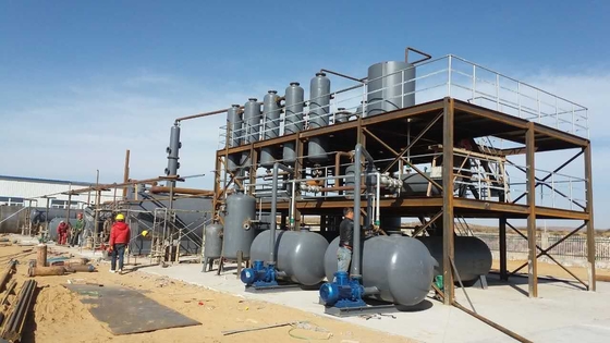 20T black used tire pyrolysis oil distillation plant 85% Oil Yield