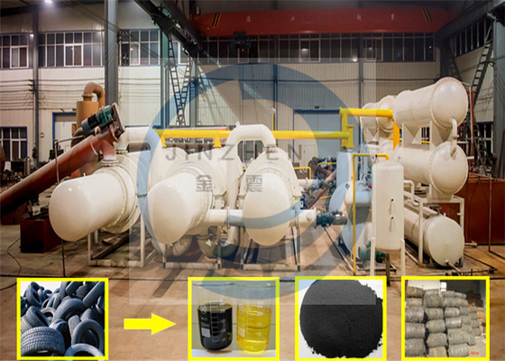10 20 30 Ton Fully Continuous Waste Tire Plastic Rubber Pyrolysis Oil To Diesel Fuel Plant