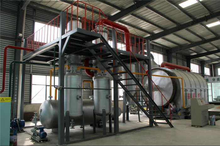 Waste Tyre Plastic Rubber Pyrolysis Plant Converting to Fuel Oil carbon black and steel